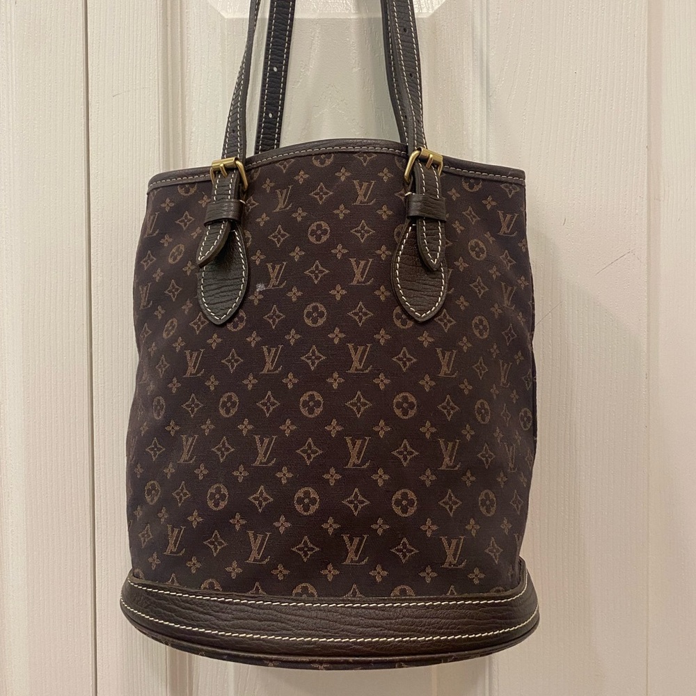 Louis Vuitton Brown Mini Lin PM bucket bag Excellent Condition - Picture 3 of 6